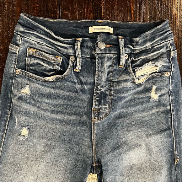 Good American Good Legs Cropped Skinny Jeans - size 25/0 - excellent condition! - Picture 4 of 14